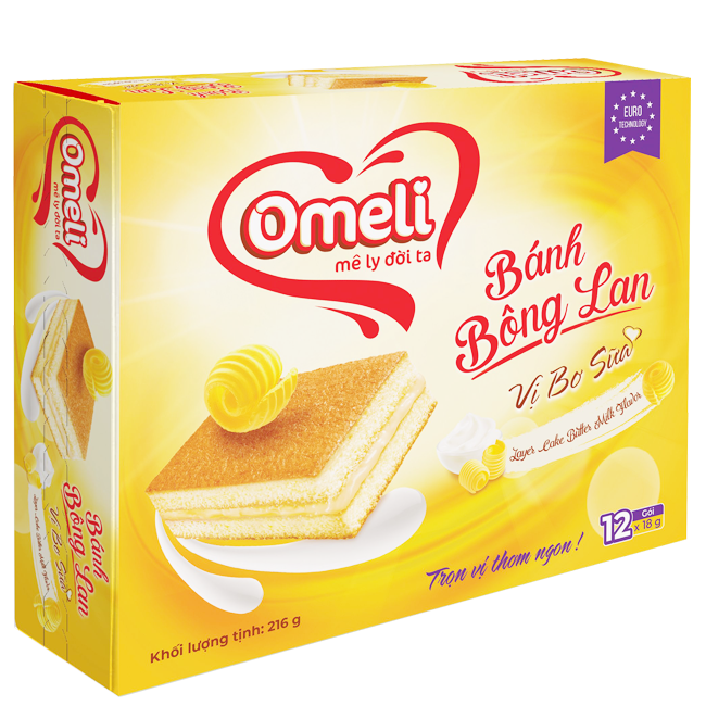 Bánh Bông Lan Vị Bơ Sữa Omeli
