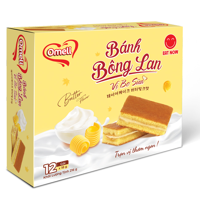 Bánh Bông Lan Vị Bơ Sữa Omeli